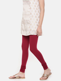 De Moza Ladies Churidar Leggings Solid Lycra Wine