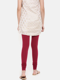 De Moza Ladies Churidar Leggings Solid Lycra Wine