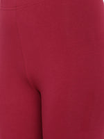 De Moza Ladies Churidar Leggings Solid Lycra Wine