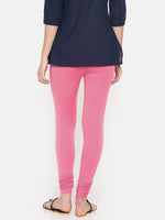 De Moza Ladies Churidar Leggings Solid Lycra Rani Pink