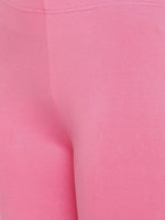 De Moza Ladies Churidar Leggings Solid Lycra Rani Pink