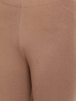 De Moza Women's Chudidhar Leggings Solid Cotton Lycra Chocolate Brown - De Moza (4890550992959)