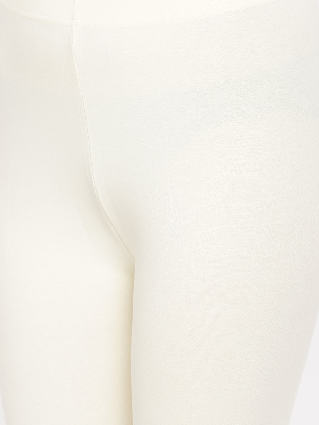 De Moza Women's Chudidhar Leggings Solid Cotton Lycra Ecru - De Moza (4890549551167)