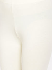 De Moza Women's Chudidhar Leggings Solid Cotton Lycra Ecru - De Moza (4890549551167)