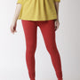 De Moza Ladies Premium Churidar Leggings Solid Cotton True Red
