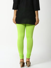 De Moza Women's Chudidhar Leggings Solid Cotton Lycra Leaf Green - De Moza (4890549780543)
