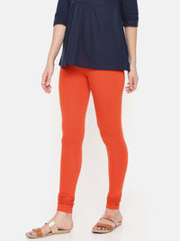 De Moza- Women's Orange Churidar Leggings (4890549682239)
