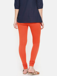 De Moza- Women's Orange Churidar Leggings (4890549682239)