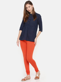 De Moza- Women's Orange Churidar Leggings (4890549682239)