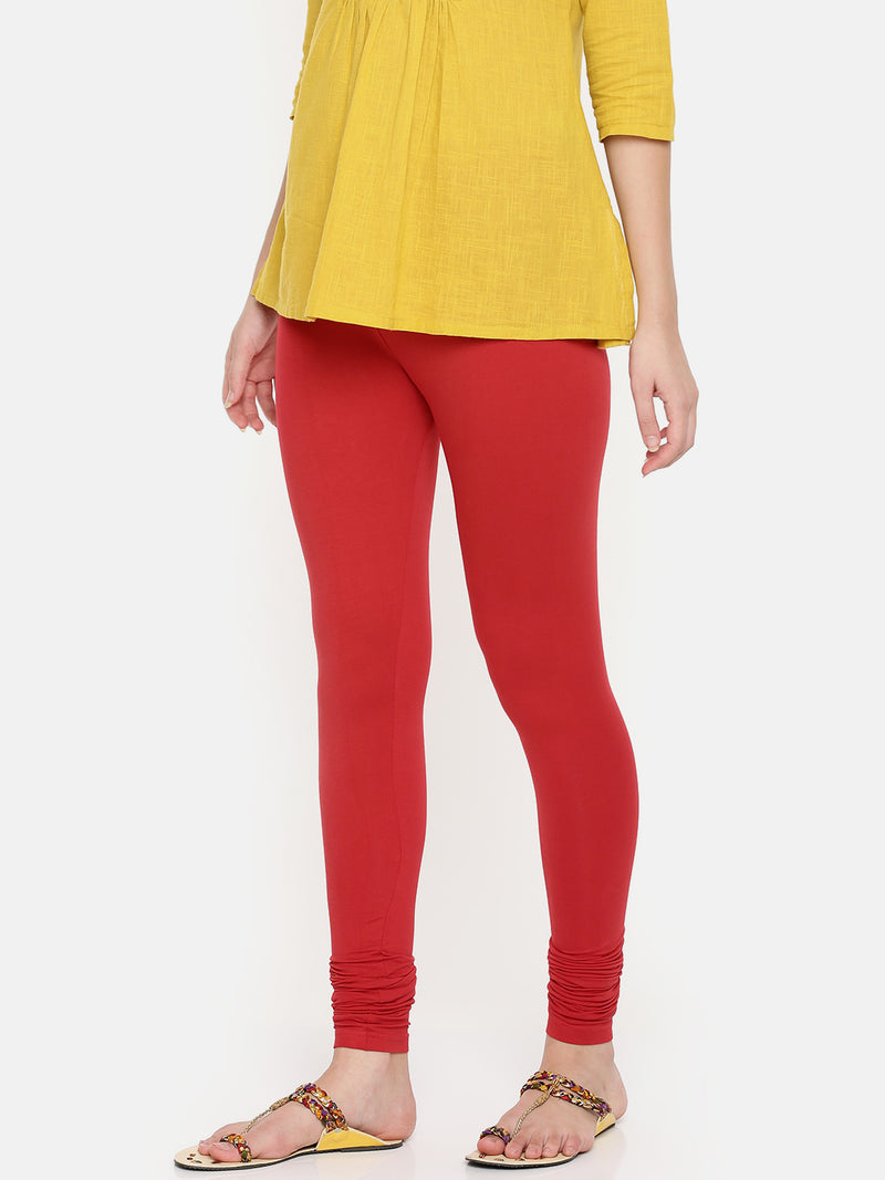 De Moza - Women's Red Churidar Leggings (4890551484479)