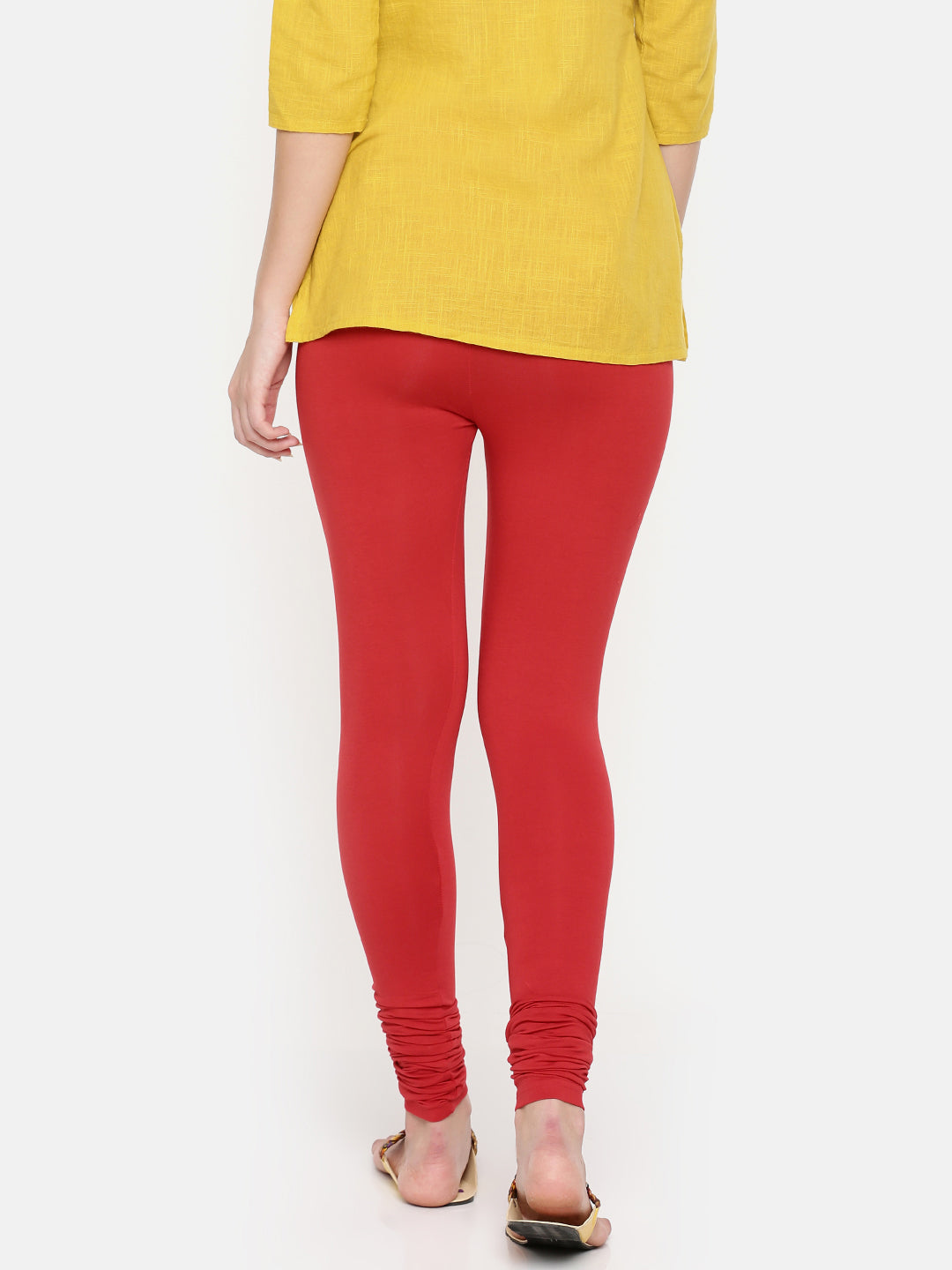 De Moza - Women's Red Churidar Leggings (4890551484479)