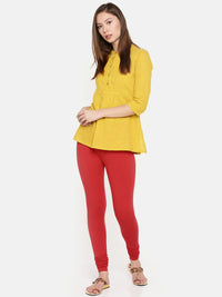 De Moza - Women's Red Churidar Leggings (4890551484479)
