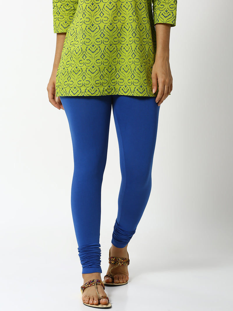 De Moza Ladies Premium Churidar Leggings Solid Ink Blue