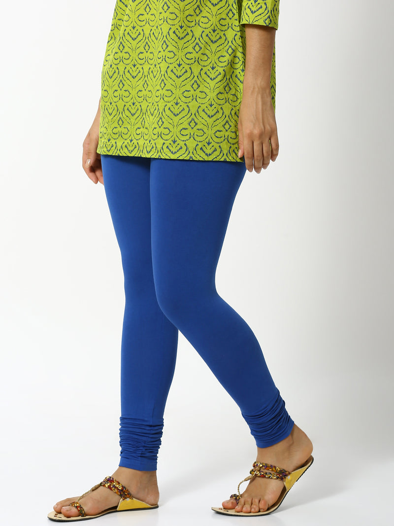De Moza Ladies Premium Churidar Leggings Solid Ink Blue