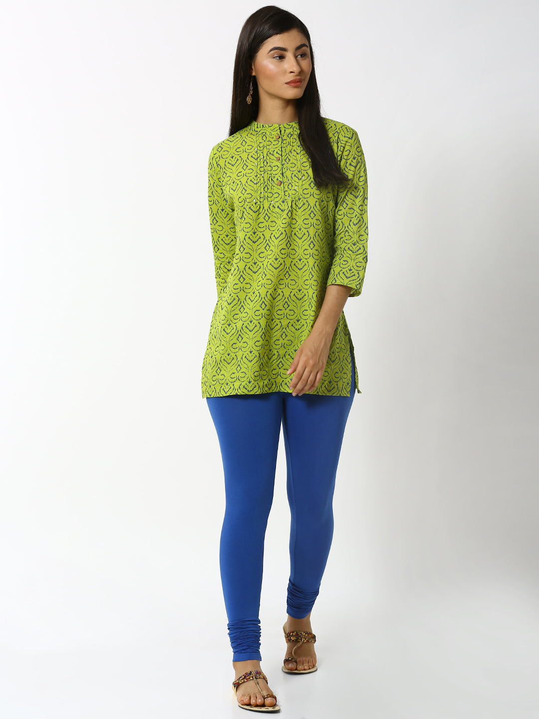 De Moza Ladies Premium Churidar Leggings Solid Ink Blue