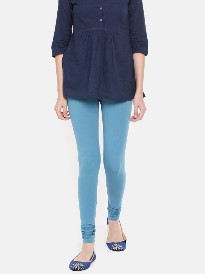 De Moza Ladies Premium Churidar Leggings Solid True Indigo