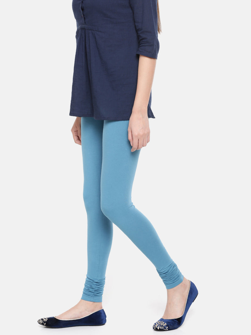 De Moza Ladies Premium Churidar Leggings Solid True Indigo