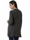 De Moza Ladies Long Length Shrug Anthra Melange
