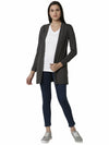 De Moza Ladies Long Length Shrug Anthra Melange