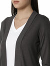 De Moza Ladies Long Length Shrug Anthra Melange