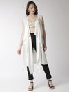 De Moza Women's Sleeveless Shrug Solid Rayon Offwhite - De Moza (4470437347391)