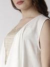 De Moza Women's Sleeveless Shrug Solid Rayon Offwhite - De Moza (4470437347391)
