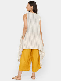 De Moza women's Sleeveless Shrug Yarn Dyed Cotton Offwhite - De Moza (4704708984895)