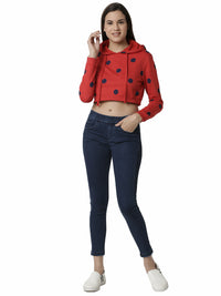 De Moza Ladies Red full sleeve Sweat Shirt - De Moza (4383257395263)