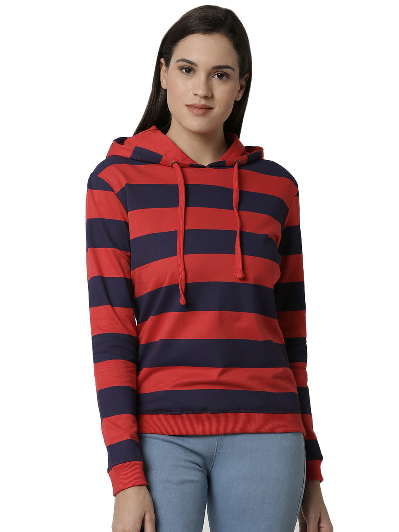 De Moza Ladies Printed Red Sweat shirt - De Moza (4383491719231)