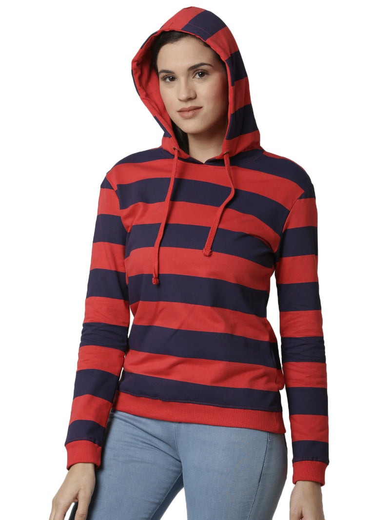 De Moza Ladies Printed Red Sweat shirt - De Moza (4383491719231)