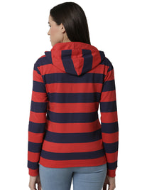 De Moza Ladies Printed Red Sweat shirt - De Moza (4383491719231)