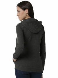De Moza Ladies Anthra Melange Sweat shirt - De Moza (4383218171967)