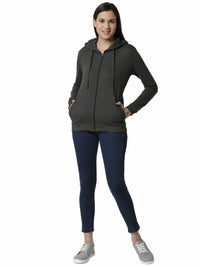 De Moza Ladies Anthra Melange Sweat shirt - De Moza (4383218171967)