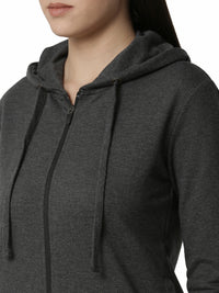 De Moza Ladies Anthra Melange Sweat shirt - De Moza (4383218171967)