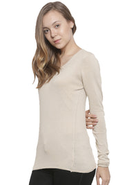 De Moza Women's Sweater Round Neck Full Sleeve Solid Cotton Beige - De Moza (4465241915455)