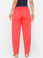 De Moza women's Baggy Pant Woven Bottom Solid Cotton Coral - De Moza (4704709640255)