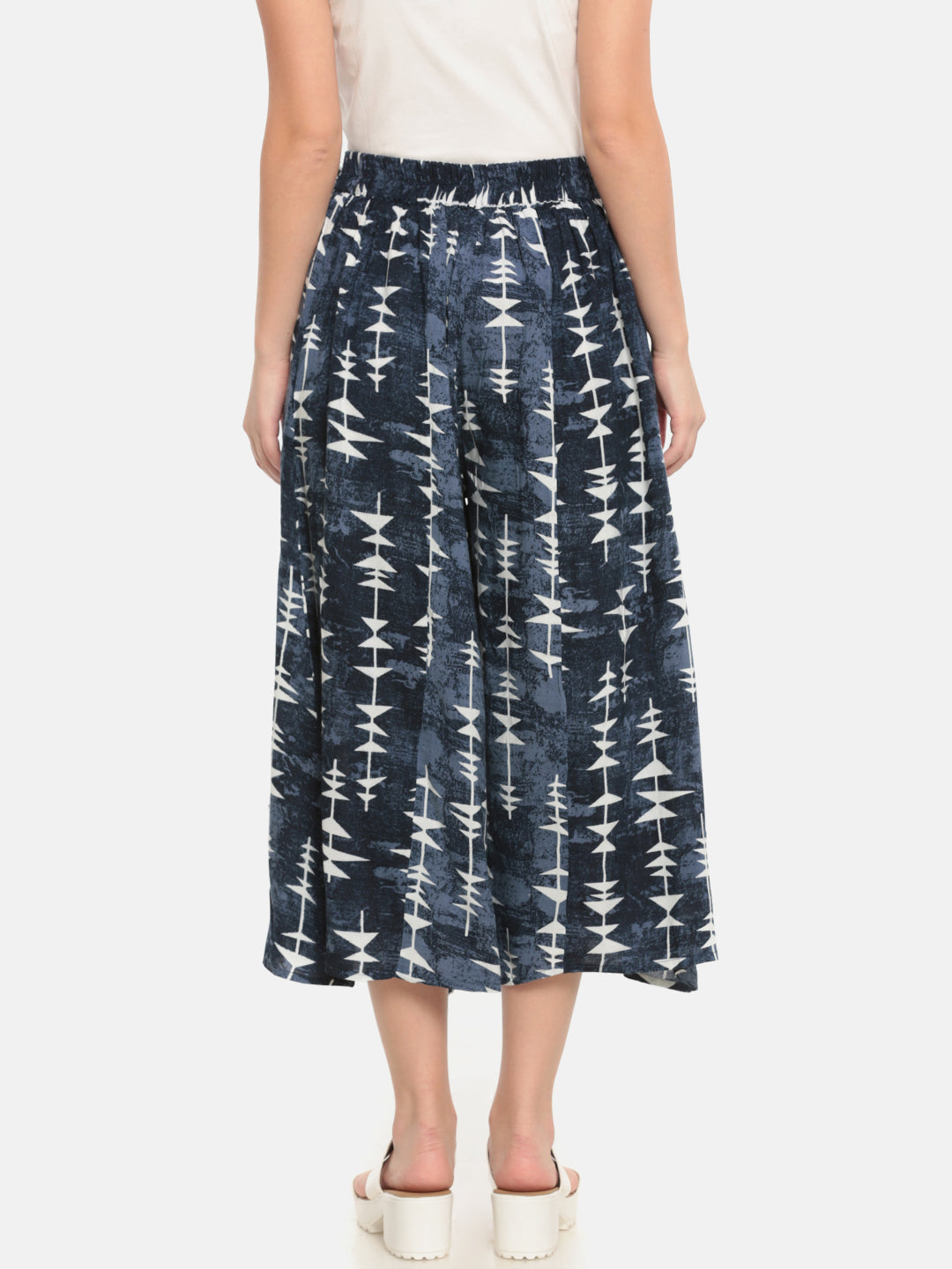 De Moza Ladies Printed Culottes Indigo Blue - De Moza (682067165247)