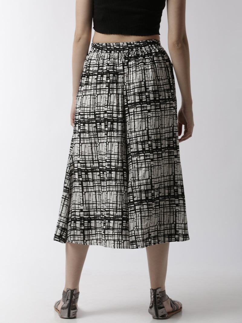 De Moza Women's Printed Culottes Woven Bottom Rayon Offwhite - De Moza (4499734396991)