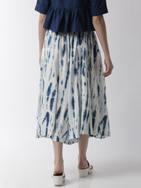 De Moza women's Printed Culottes Woven Bottom Rayon Indigo Blue - De Moza (4704708591679)