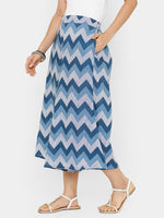 De Moza women's Printed Culottes Woven Bottom Cotton Indigo Blue - De Moza (4704708657215)
