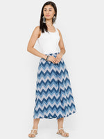 De Moza women's Printed Culottes Woven Bottom Cotton Indigo Blue - De Moza (4704708657215)