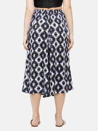 De Moza Women's Culottes Woven Bottom All Over Print Rayon Indigo Blue - De Moza (4885588574271)