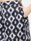 De Moza Women's Culottes Woven Bottom All Over Print Rayon Indigo Blue - De Moza (4885588574271)