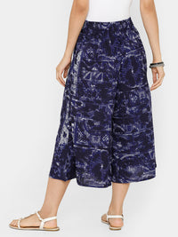 De Moza women's Printed Culottes Woven Bottom Rayon Royal Blue - De Moza (4704709214271)