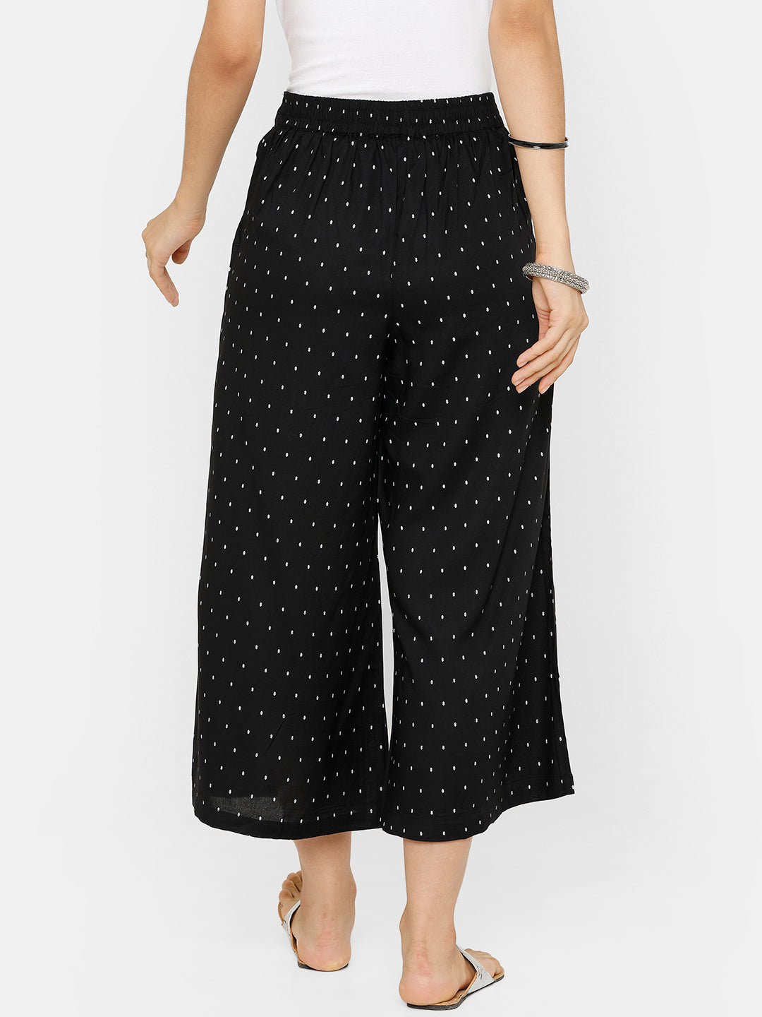 De Moza women's Printed Culottes Woven Bottom Rayon Black - De Moza (4704709476415)