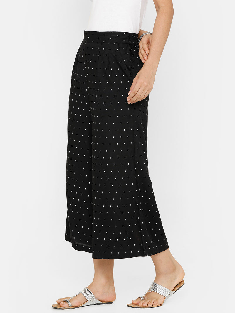 De Moza women's Printed Culottes Woven Bottom Rayon Black - De Moza (4704709476415)