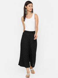 De Moza women's Printed Culottes Woven Bottom Rayon Black - De Moza (4704709476415)
