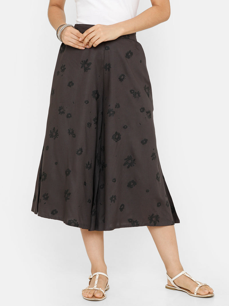 De Moza women's Printed Culottes Woven Bottom Rayon Dark Grey - De Moza (4704709509183)