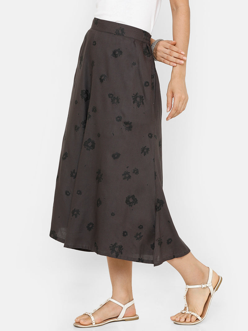 De Moza women's Printed Culottes Woven Bottom Rayon Dark Grey - De Moza (4704709509183)