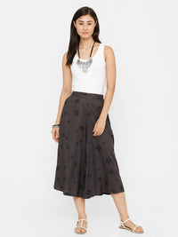 De Moza women's Printed Culottes Woven Bottom Rayon Dark Grey - De Moza (4704709509183)